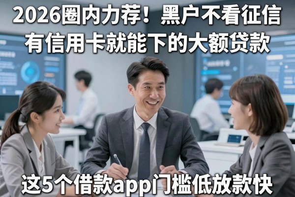 2026圈内力荐!黑户不看征信、有信用卡就能下的大额贷款,这5个借款app门槛低放款快