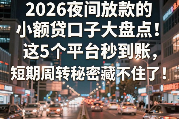 2026夜间放款的小额贷口子大盘点!这5个平台秒到账,短期周转秘密藏不住了