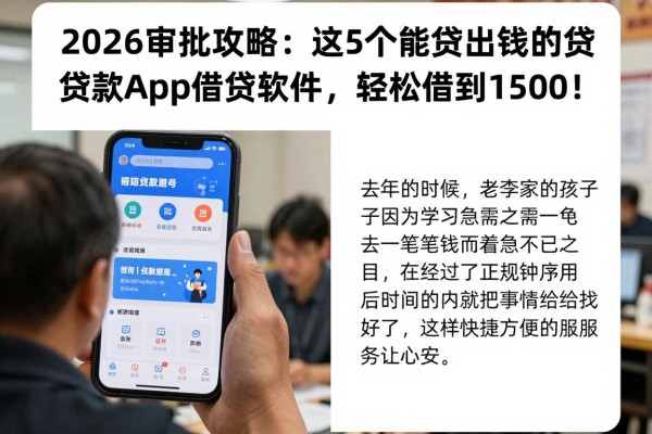 2026审批攻略：这5个能贷出钱的贷款app借钱软件，轻松借到1500！