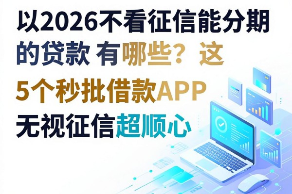 2026不看征信能分期的贷款有哪些？这5个秒批借款APP无视征信超顺心
