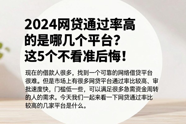 2024网贷通过率高的是哪几个平台?这5个不看准后悔!