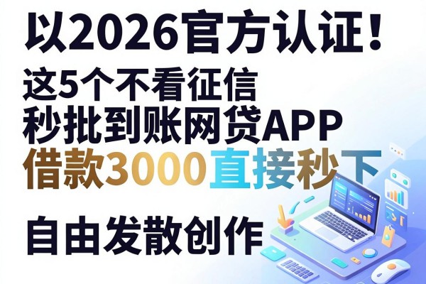 2026官方认证!这5个不看征信秒批到账网贷APP,借款3000直接秒下