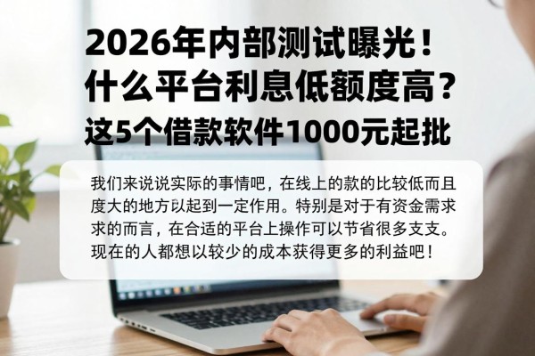 2026年内部测试曝光!什么平台利息低额度高?这5个借款软件1000元起批