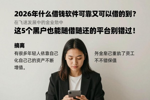 2026年什么借钱软件可靠又可以借的到?这5个黑户也能随借随还的平台别错过!