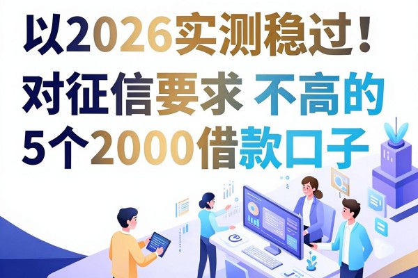 2026实测稳过!对征信要求不高的5个2000借款口子,告诉你什么地方贷款不看征信