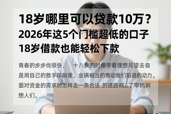 18岁哪里可以贷款10万？2026年这5个门槛超低的口子，18岁借款也能轻松下款