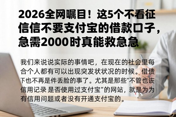2026全网瞩目!这5个不看征信不要支付宝的借款口子,急需2000时真能救急