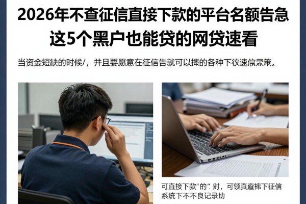 2026年不查征信直接下款的平台名额告急！这5个黑户也能贷的网贷速看
