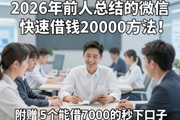 2026年前人总结的微信快速借钱20000方法!附赠5个能借7000的秒下口子!
