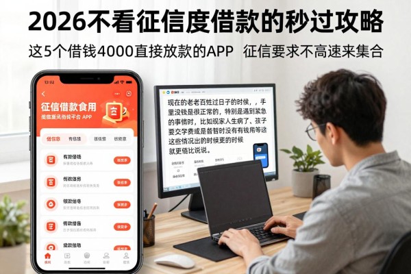 2026不看征信度借款的秒过攻略!这5个借钱4000直接放款的APP,征信要求不高速来集合