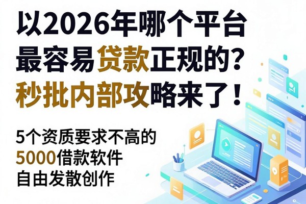 2026年哪个平台最容易贷款正规的?秒批内部攻略来了!附5个资质要求不高的5000借款软件精选