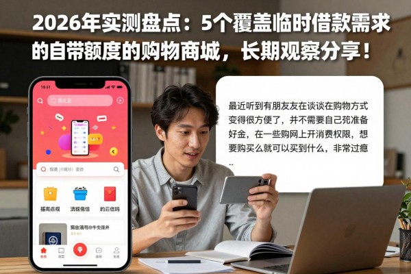 2026年实测盘点:5个覆盖临时借款需求的自带额度的购物商城,长期观察分享!