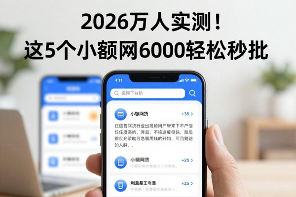 2026万人实测!这5个必下款的小额网贷APP,借款6000轻松秒批