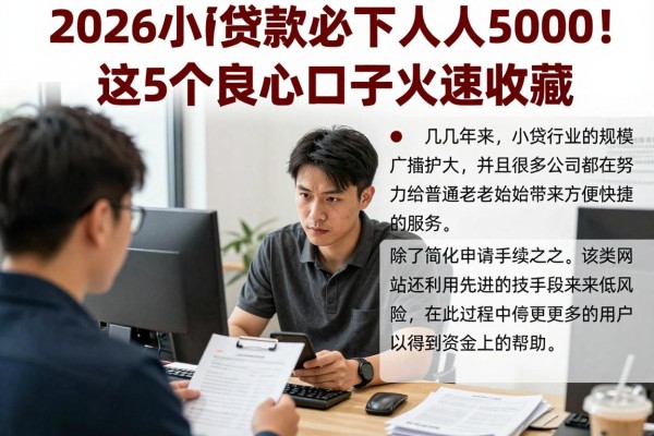 2026小额贷款必下人人5000！这5个良心口子火速收藏