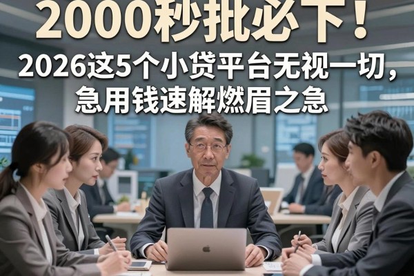 2000秒批必下！2026这5个小贷平台无视一切，急用钱速解燃眉之急