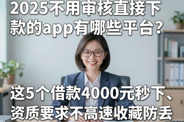 2025不用审核直接下款的app有哪些平台？这5个借款4000元秒下、资质要求不高速收藏防丢