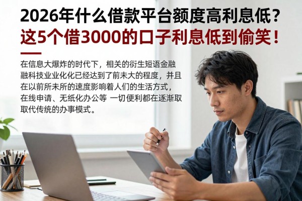 2026年什么借款平台额度高利息低?这5个借3000的口子利息低到偷笑!