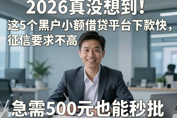 2026真没想到！这5个黑户小额借贷平台下款快，征信要求不高，急需500元也能秒批