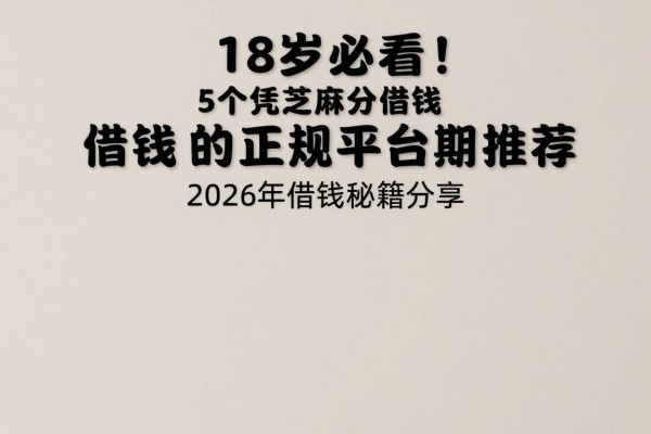 18岁必看!5个凭芝麻分借钱的正规平台推荐,2026年借钱秘籍分享
