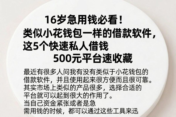 16岁急用钱必看!类似小花钱包一样的借款软件,这5个快速私人借钱500元平台速收藏