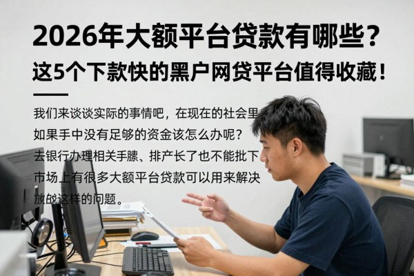 2026年大额平台贷款有哪些?这5个下款快的黑户网贷平台值得收藏!