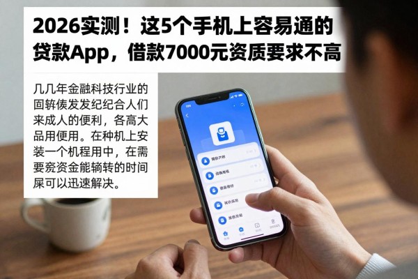 2026实测!这5个手机上容易通过的贷款app,借款7000元资质要求不高