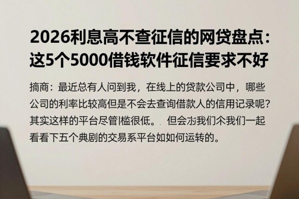 2026利息高不查征信的网贷盘点:这5个5000借钱软件对征信要求不高
