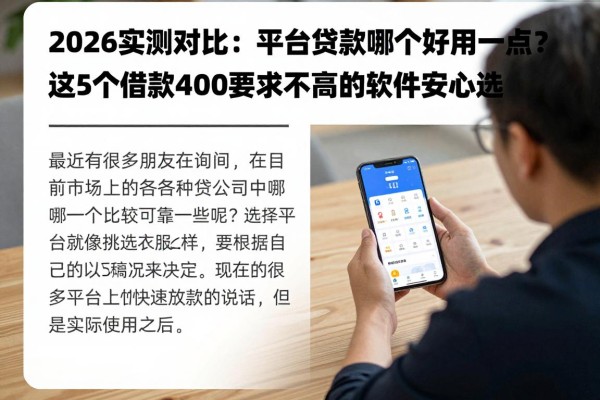 2026实测对比：平台贷款哪个好用一点？这5个借款4000要求不高的软件安心选