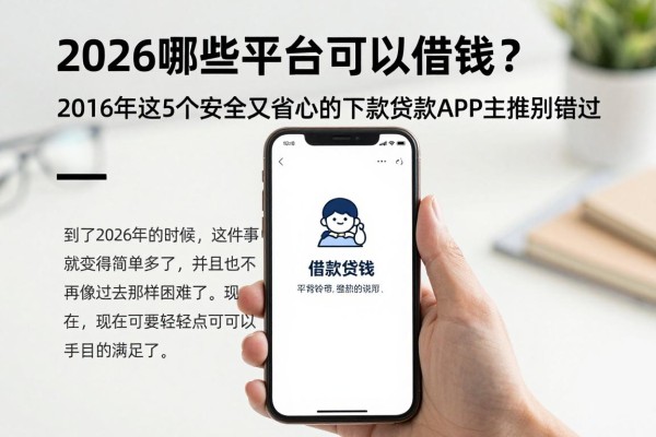2026哪些平台可以借钱?2026年这5个安全又省心的下款贷款APP主推别错过