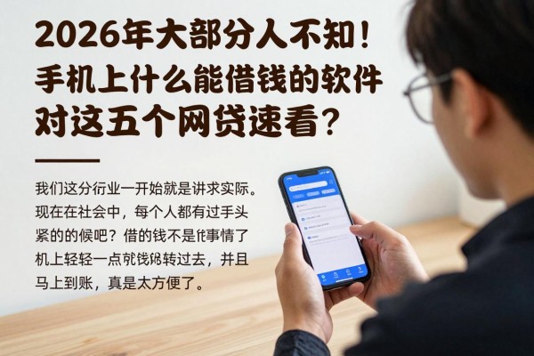 2026年大部分人不知！手机上什么能借钱的软件对征信要求不高？这五个网贷速看