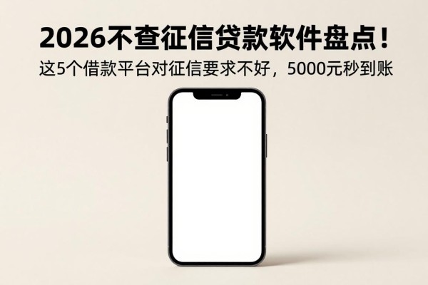 2026不查征信贷款软件盘点！这5个借款平台对征信要求不高，5000元秒到账
