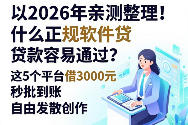 2026年亲测整理！什么正规软件贷款容易通过？这5个平台借3000元秒批到账