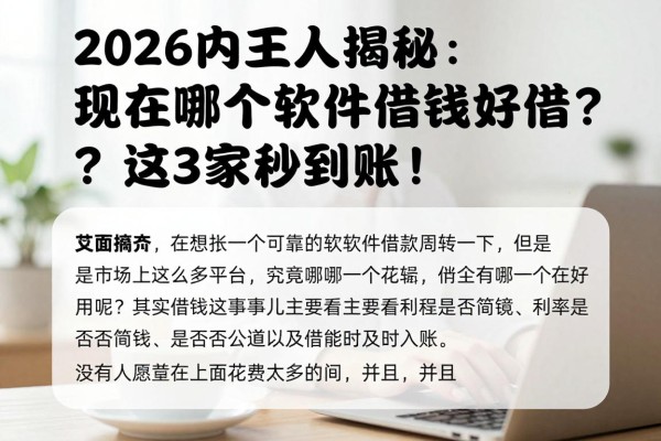 2026内行人揭秘:现在哪个软件借钱好借?这3家秒到账!
