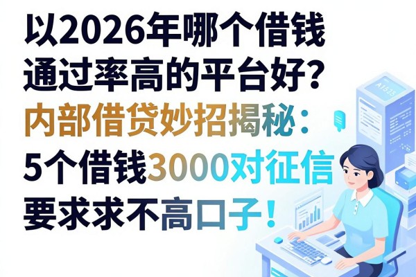 2026年哪个借钱通过率高的平台好？内部借贷妙招揭秘：5个借钱3000对征信要求不高的口子！