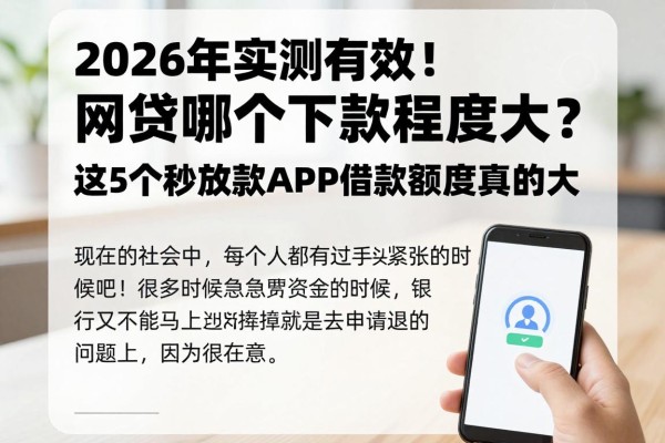 2026年实测有效!网贷哪个下款额度大?这5个秒放款APP借款额度真的大