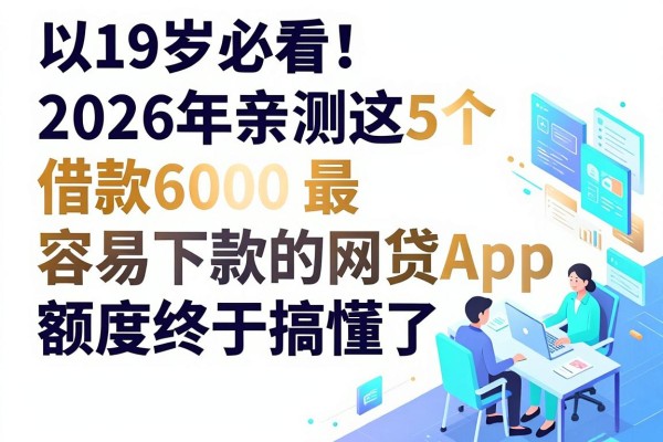 19岁必看！2026年亲测这5个借款6000最容易下款的网贷App，额度终于搞懂了