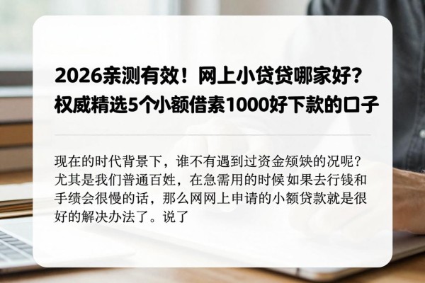 2026亲测有效!网上小额贷款哪家好?权威精选5个小额借款1000好下款的口子
