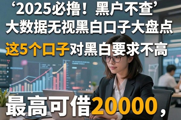 2025必撸！黑户不查大数据无视黑白口子大盘点，这5个口子对黑白要求不高，最高可借20000！