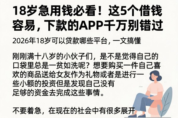18岁急用钱必看!这5个借钱容易下款的APP千万别错过,2026年18岁可以贷款哪些平台一文搞懂