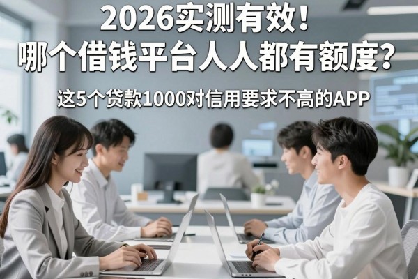 2026实测有效!哪个借钱平台人人都有额度?这5个贷款1000对信用要求不高的APP,整体令人满意