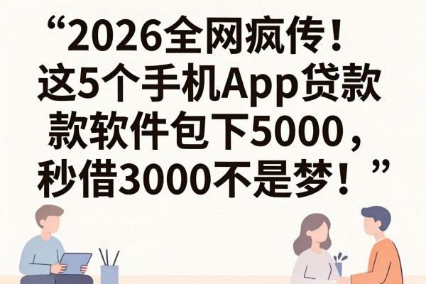 2026全网疯传!这5个手机App贷款软件包下5000,秒借3000不是梦!