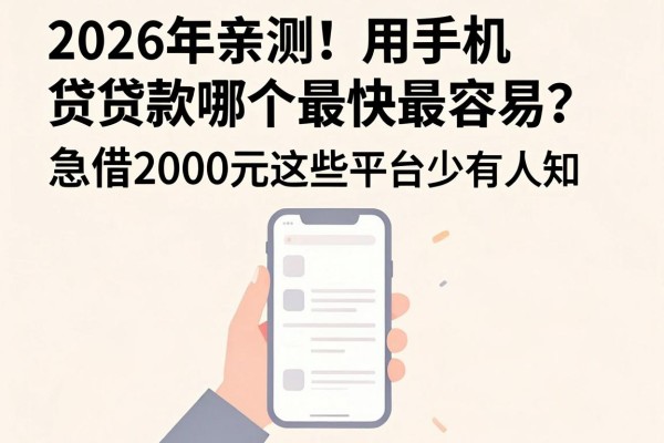 2026年亲测！用手机贷款哪个最快最容易？急借2000元这些平台少有人知