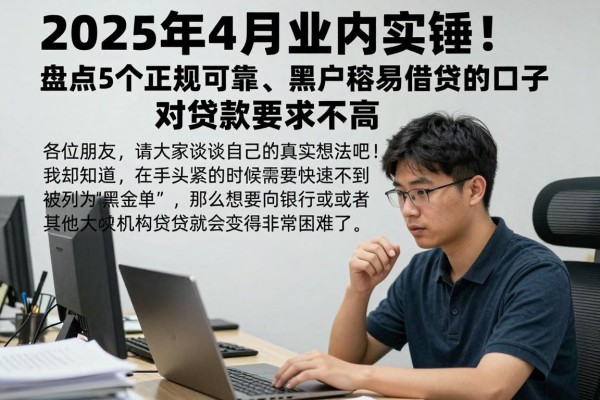 2025年4月业内实锤!盘点5个正规可靠、黑户容易借钱的口子,对贷款要求不高
