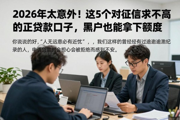 2026年太意外!这5个对征信要求不高的正规贷款口子,黑户也能拿下额度