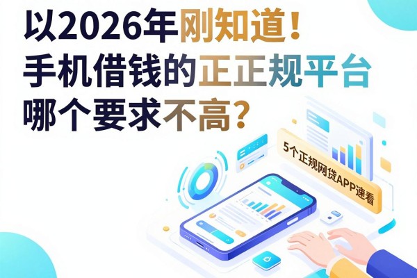 2026年刚知道!手机借钱的正规平台哪个要求不高?这5个正规网贷APP速看