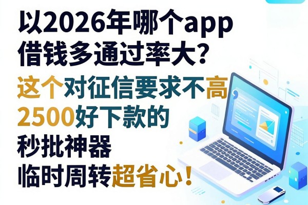 2026年哪个app借钱多通过率大？这5个对征信要求不高、2500好下款的秒批神器，临时周转超省心！