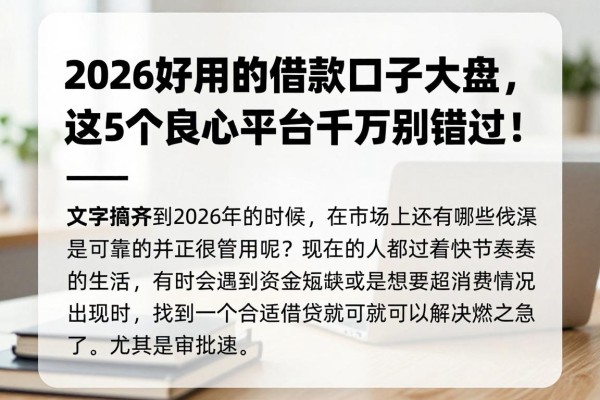 2026好用的借款口子大盘点,这5个良心平台千万别错过!