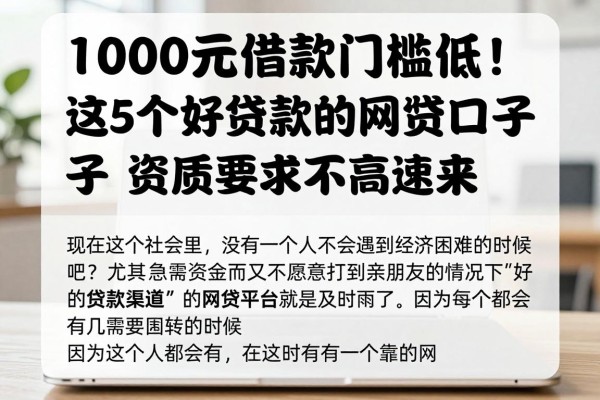1000元借款门槛低!这5个好贷款的网贷口子,资质要求不高速来
