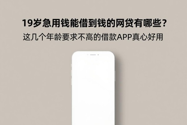 19岁急用钱能借到钱的网贷有哪些？这几个年龄要求不高的借款APP真心好用