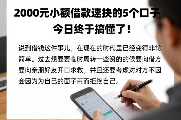 2000元小额借款速度快的5个口子,今日终于搞懂了!